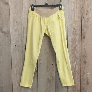 Motherhood banana yellow skinny crop jean S